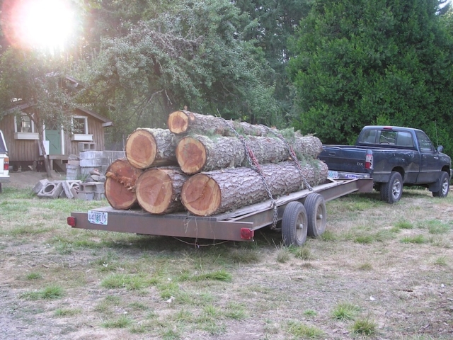 September 2012. Fir logs from Rainbow Valley Rd, one load. Logs were milled and 2x6's subsequently picked up by customer